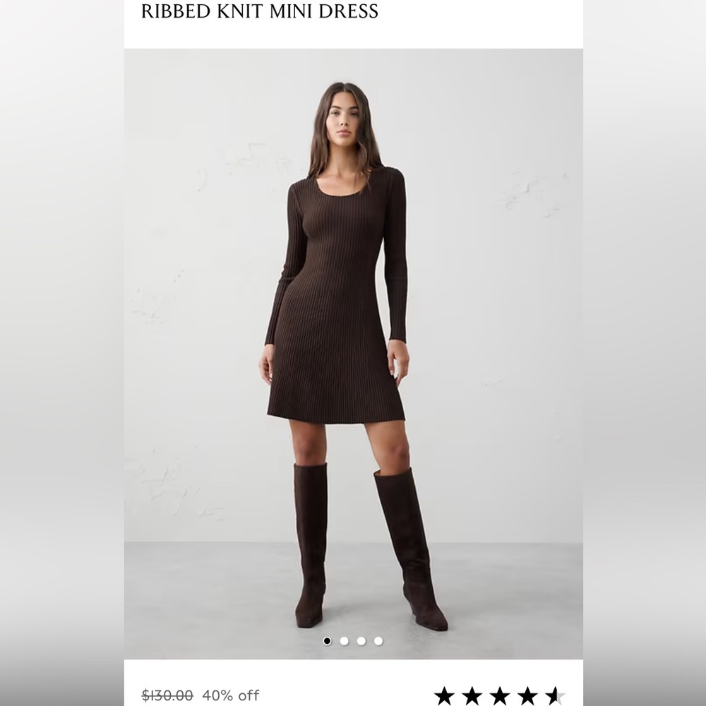 Banana Republic Large Tall Ribbed Knit Dress